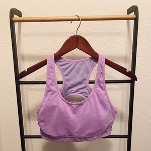 Lilac racerback sports bra